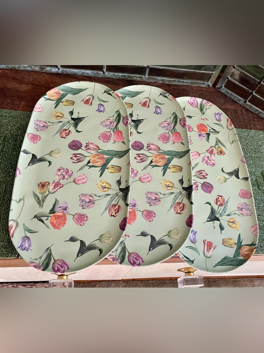 Anthropologie Terrain Floral Melamine
Serving Platter NEW SET OF 3 NEW